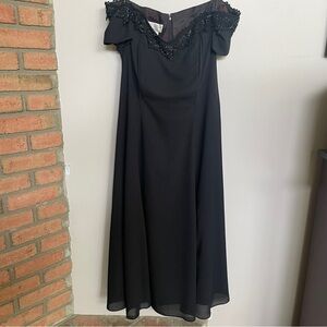 Vintage Jessica McClintock Gunne Sax Black Evening Dress Size 18